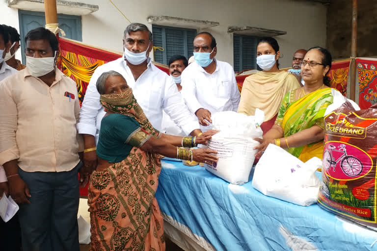 rice distributed to needy in jangaon district