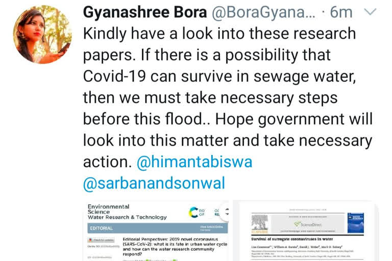 Flood can spread COVID 19 DU research scholar Twittes CM and Himanta biswa sarma