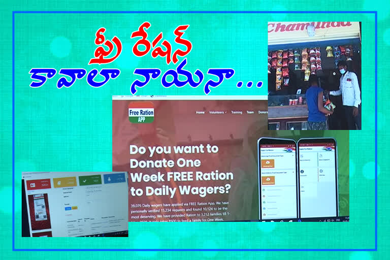 groceries distribution to the needy people by the free ration app created by social initiative forum in Hyderabad