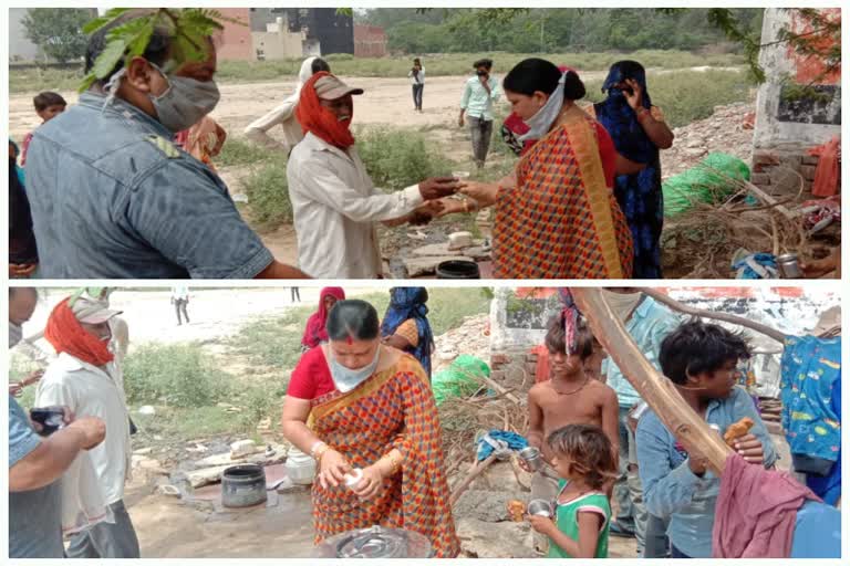 biscuit milk distributed to children in mohan garden