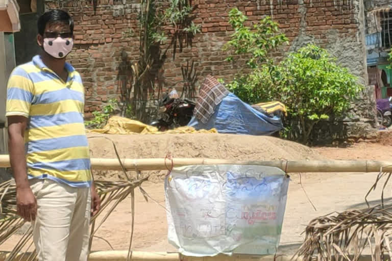 telukunchi village people patroling in a shift manner to protect from outsiders for avoiding corona virus