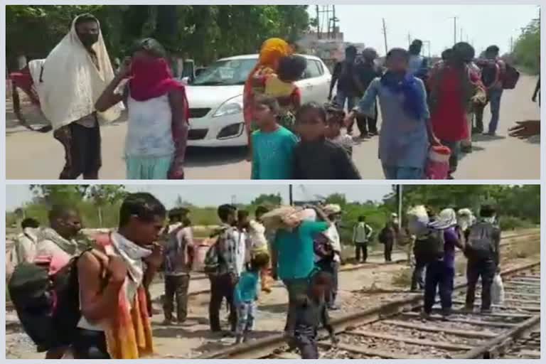 hundreds of laborers suddenly came on the road in ghaziabad during lockdown