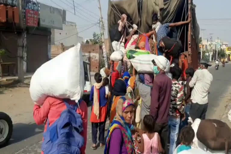 migration of migrant labourers in gurugram