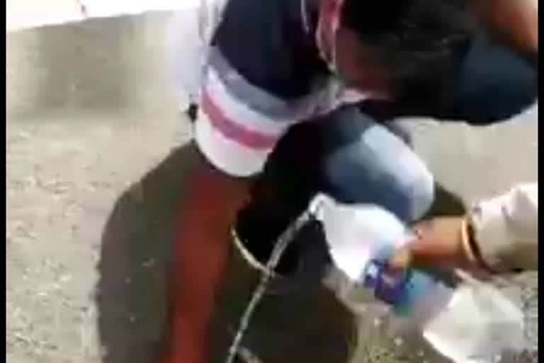 Bike driver spitting on the road in chandigarh