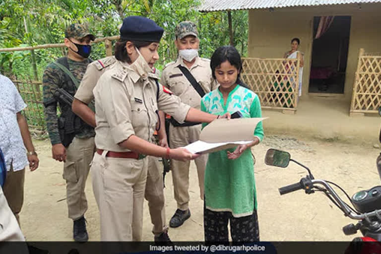 Assam Cops Gifts 2-Wheeler To Young Woman Who Sells Vegetables On Bicycle