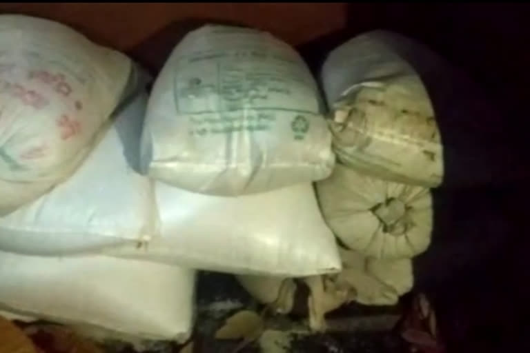 Officers seized illegally stored ration rice