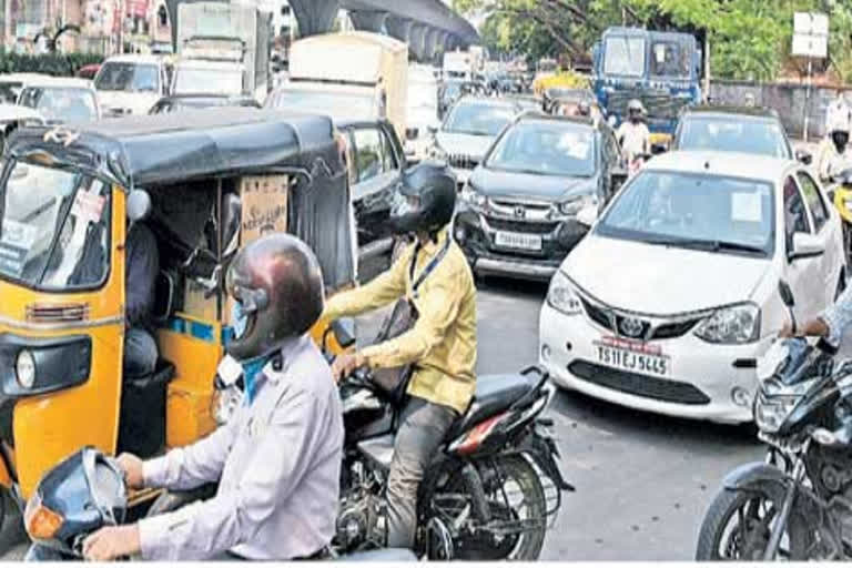 Traffic jam in the Greater Hyderabad