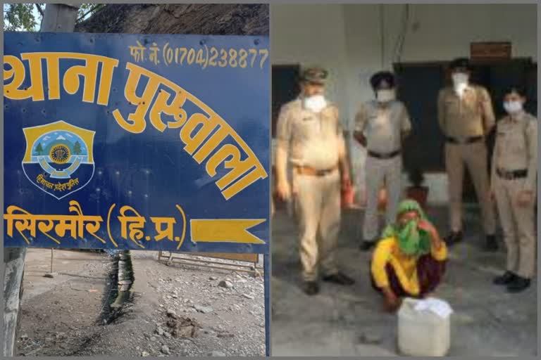 woman arrested with 15 liters of illicit liquor in paonta sahib