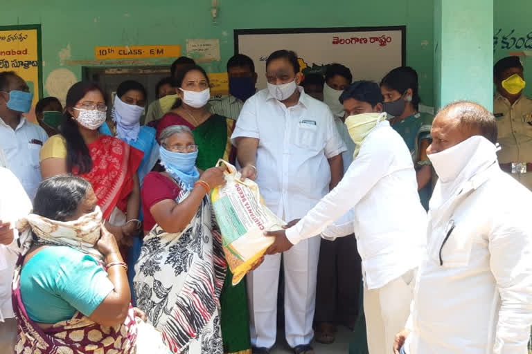 mla satishkumar rice distribution in siddipet district