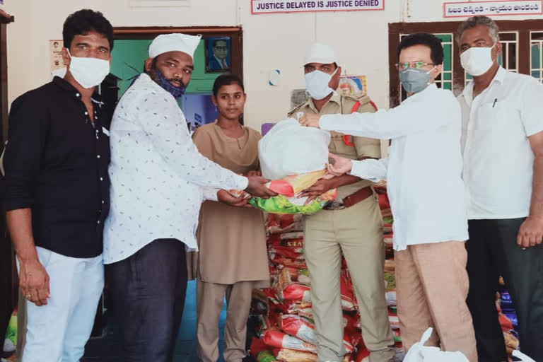 rice distributed to police at chirala in prakasam districgt