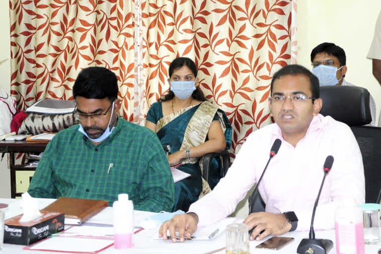 nirmal collector review with agriculture officers