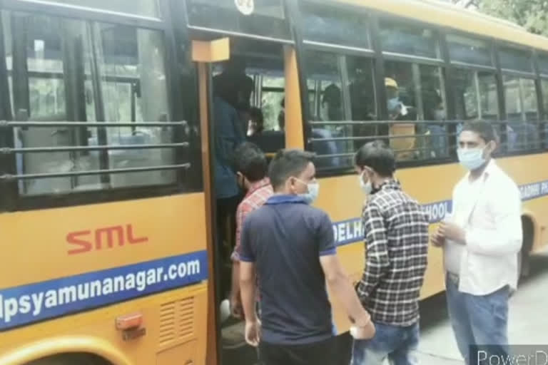 Yamunanagar District Administration leaves migrant laborers of Uttarakhand by bus