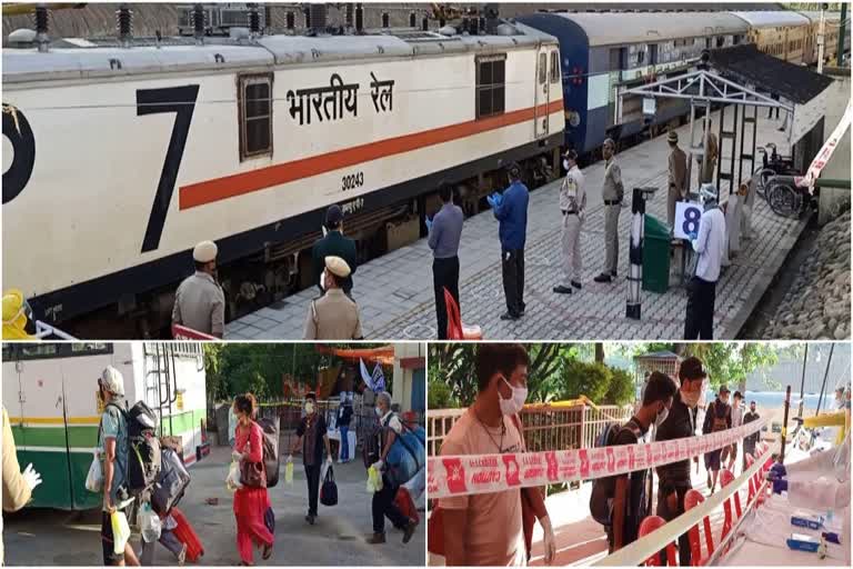 Special train reached Una with people stranded in Goa due to lockdown