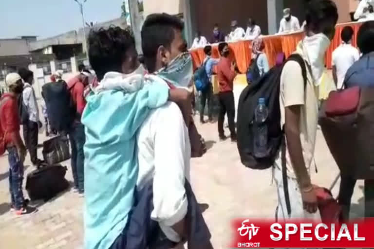 Friend standing in line due to handicapped friend in ghaziabad