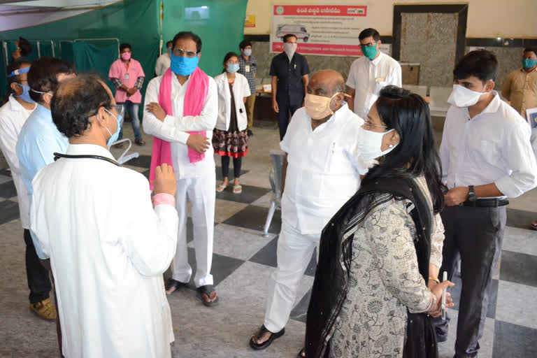 corona tests in adilabad rims hospital