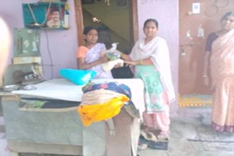 bjp leader shanthabhai groceries distribution in hyderabad