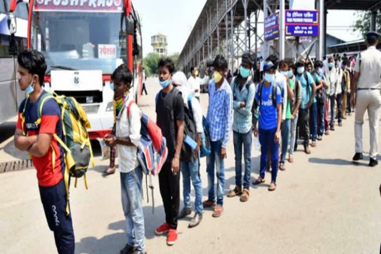 five buses will be run from tatibandh chowk to jharkhand at raipur