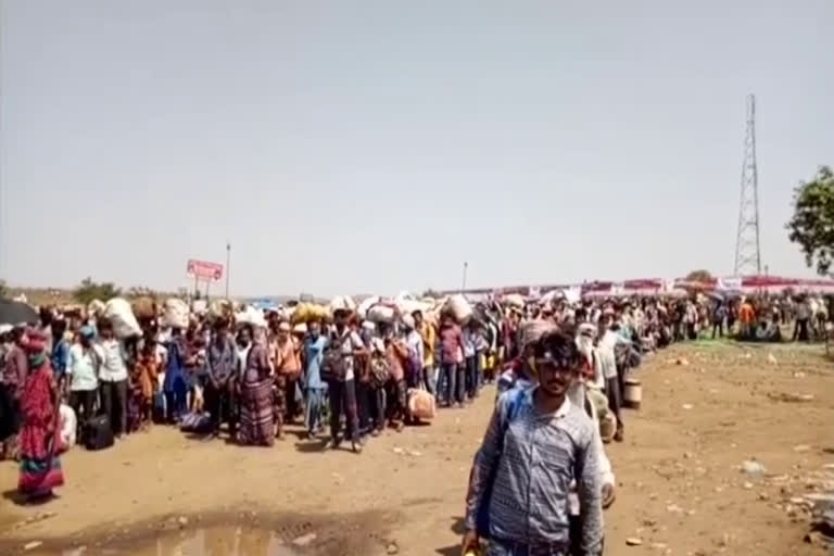 Laborers on their way home