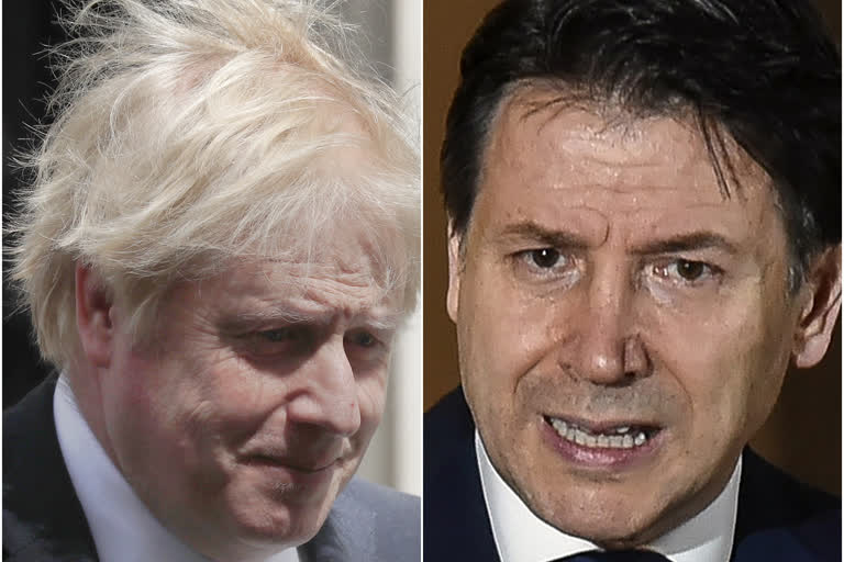 Italian Prime Minister Giuseppe Conte and British Prime Minister Boris Johnson