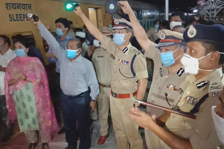 dgp gautham sawang starts sharamik train from vijayawada to manipur