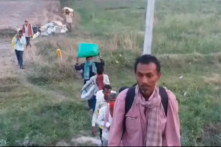 Migrant laborers sent back from Haryana UP border