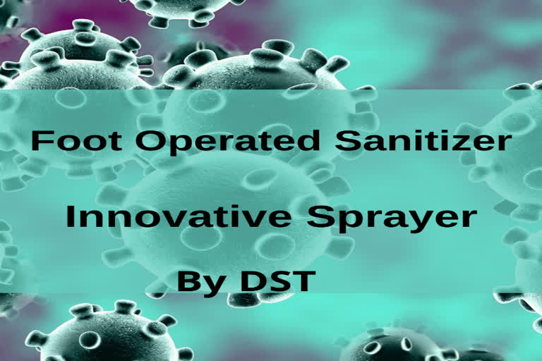 S&T based innovative solutions; foot-operated device for hand sanitizaton and an innovative sprayer