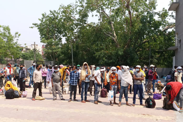 Laborers reach Noida border on first day of lockdown fourth phase administration sent them to shelter home