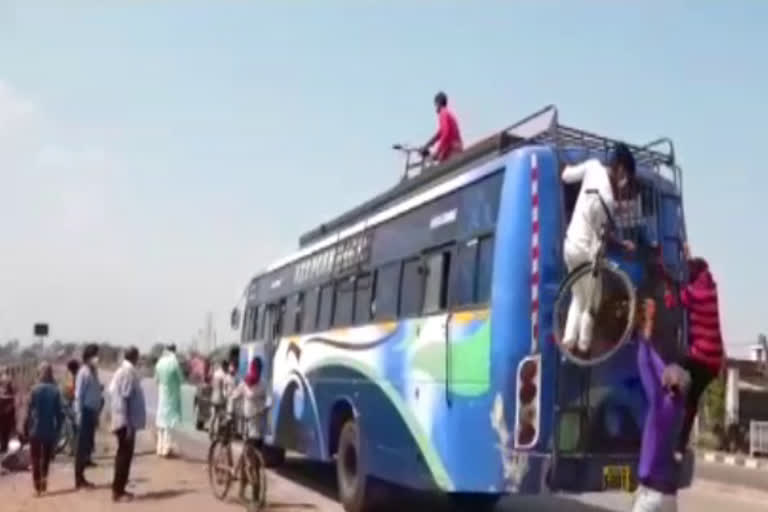 Bus brought for laborers