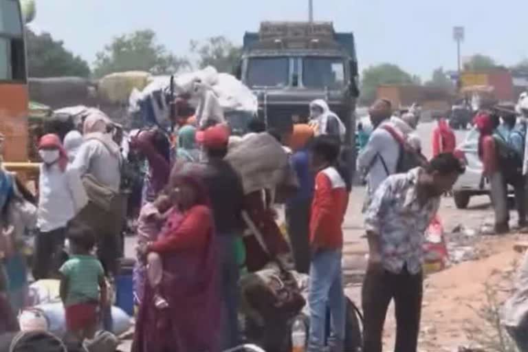 migrant laborers migration through haryana-UP kamran border due to lockdown