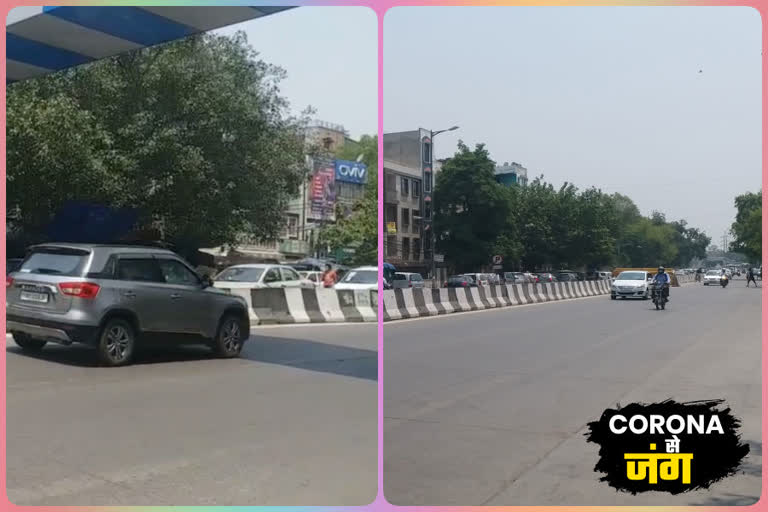 One of the main roads of Delhi saw the movement of vehicles on BRTS Road