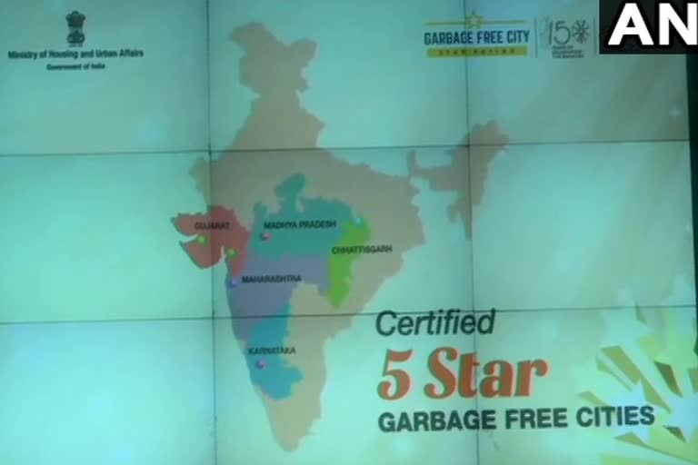 Etv Bharat, Gujarati News, Rajkot, Indore, Navi Mumbai are '5-star garbage-free' cities among center