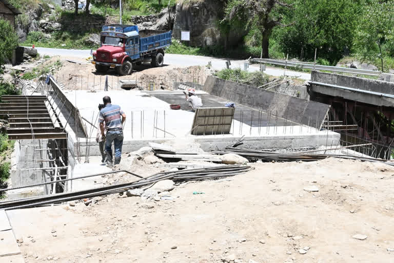 Bridge under construction on Purni drain