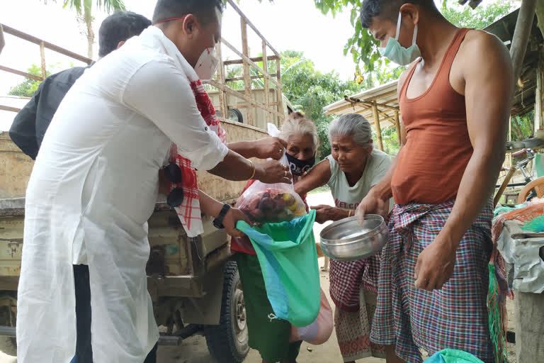 food relief by The Republican Party of India(A) at jonai