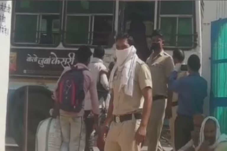 migrant workers sent to madhya pradesh from tawadu