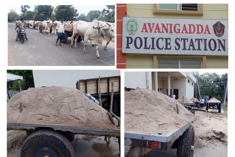 sand illegal passing from kottapalem krishna district