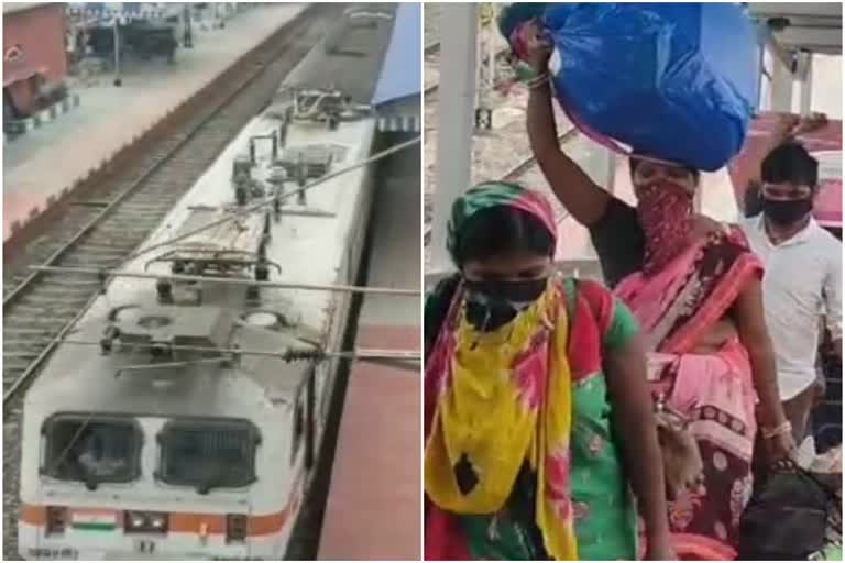 Migrant workers reached Koderma station by special train from Surat