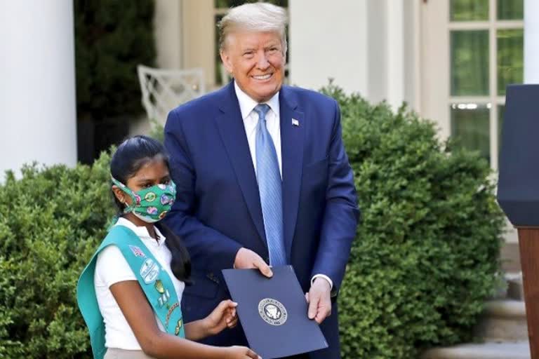 Trump lauds Indian girl