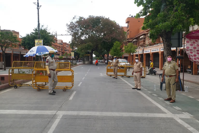 जयपुर में लगा कर्फ्यू, Curfew imposed in jaipur, जयपुर में कोरोना संक्रमिक मरीज, corona positive in jaipur