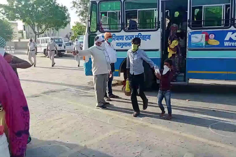 Migrant laborers sent from Rohtak to Madhya Pradesh