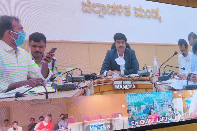 CM Video conference with Mandya and chikballapura officials