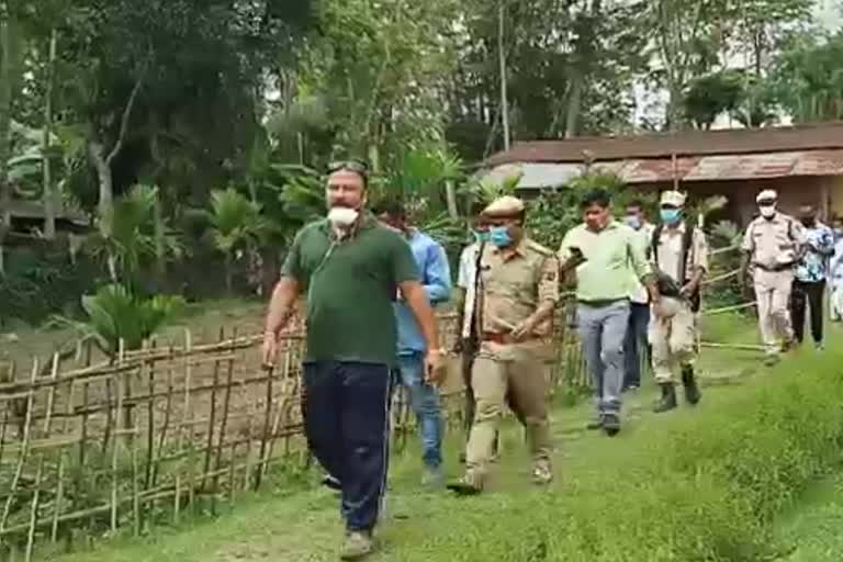 MLA Bimal Borah with a team creating awarness on Covid-19 at Tingkhang