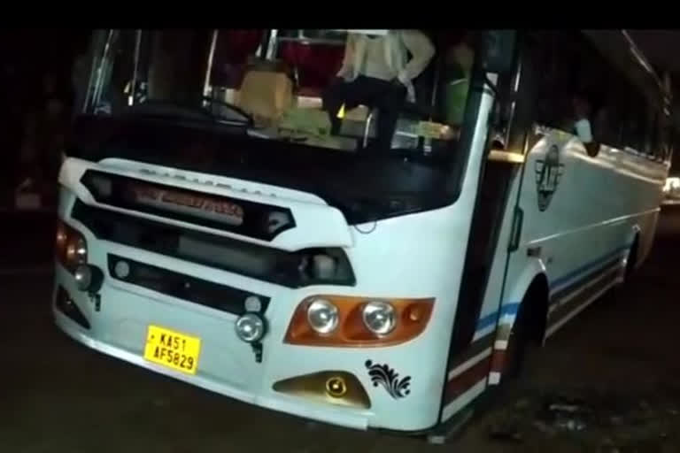 A high-tech bus colliding with a migrant worker