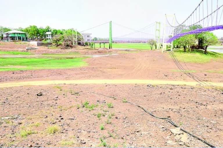 Lucknowaram Reservoir is empty as the water has gone out