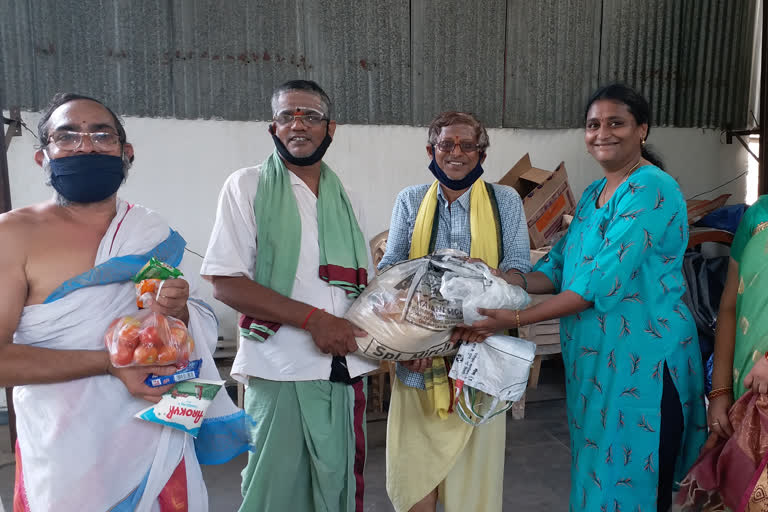 groceries distributed to priest in hyderabad