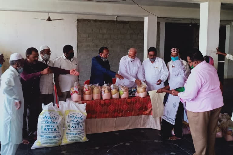 Muslims people distributed necessities to poor families