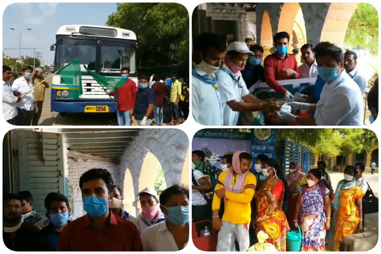 Migrant workers from Kolkata  going to their home state in anantapur