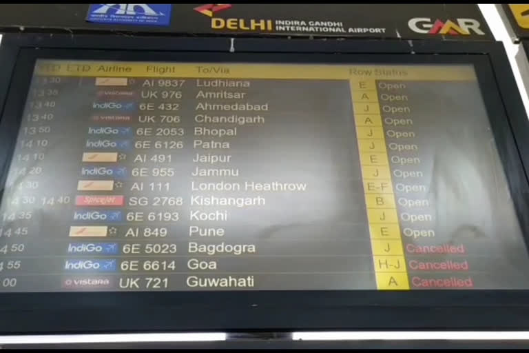 82 flights cancelled at Delhi airport on day 1