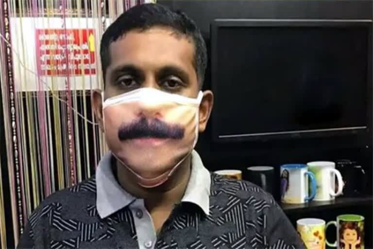 Face printed masks get trendy in Kottayam, Kerala