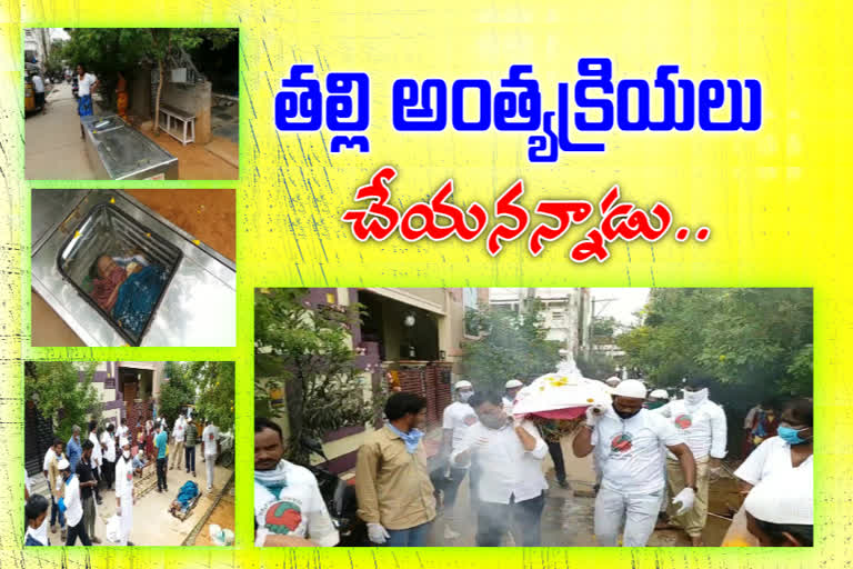 muslims arrengements of funeral to hindhu dead body in mangalagiri