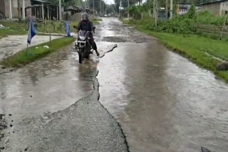 Bad road condition at Rangapara